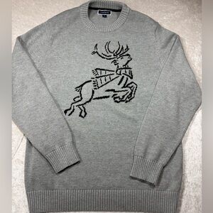 Club Room Gray Sweater with Reindeer Design